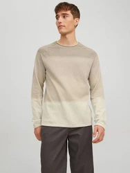 Jack & Jones Rundhalspullover JJEHILL KNIT CREW NECK Beige (4830)