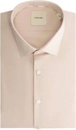 Businesshemd POPLIN STRETCH SLIM SHIRT mit Kentkragen, Logoprint auf Brusthhe