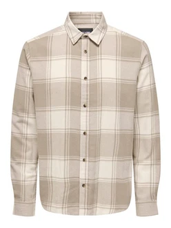 ONLY & SONS Karohemd ONSGUDMUND LS CHECKED SHIRT (4628) Beige/Braun/Khaki