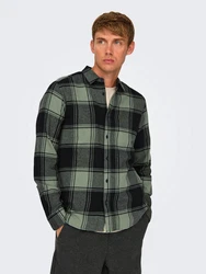 ONLY & SONS Karohemd ONSGUDMUND LS CHECKED SHIRT (4628) Dunkelgrün/Grün