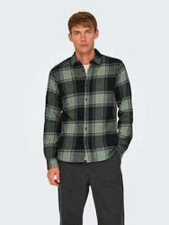 ONLY & SONS Karohemd ONSGUDMUND LS CHECKED SHIRT (4628) Dunkelgrün/Grün