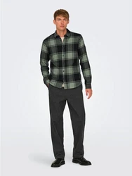 ONLY & SONS Karohemd ONSGUDMUND LS CHECKED SHIRT (4628) Dunkelgrün/Grün
