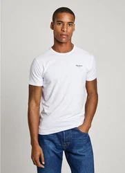 Pepe Jeans T-Shirt Rundhals Weiß/Creme/Khaki/Beige
