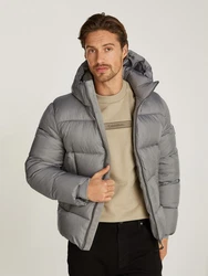 Calvin Klein Outdoorjacke HOODED QUILT PUFFER MW Grau/Hellgrau/Beige