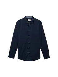 TOM TAILOR Langarmhemd Dunkelblau