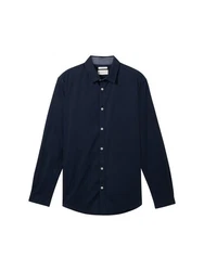 TOM TAILOR Langarmhemd Dunkelblau