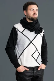Kaschmirpullover in Farbblock Optik, Geomuster