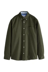 Next Langarmhemd Oxford Slim Fit Dunkelgrün/Grün