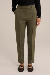 WE Fashion Anzughose Khaki/Dunkelgrün
