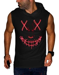 RMK Herren Tanktop Muskelshirt Gym Smiley Rot/Dunkelrot/Schwarz