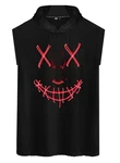 RMK Herren Tanktop Muskelshirt Gym Smiley Rot/Dunkelrot/Schwarz