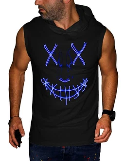 RMK Herren Tanktop Muskelshirt Gym Smiley Schwarz/Blau RMK Herren Tanktop Muskelshirt Gym Smiley Schwarz/Blau