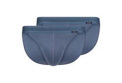 Skiny Slip Herren Tanga Cotton Retro Blau/Dunkelblau/Grau