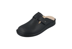 Finn Comfort Petare Hausschuh Clog Schwarz/Hellblau/Dunkelblau/Blau