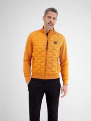 LERROS Herren Sweatjacke mit gesteppter Front Gelb/Orange/Braun