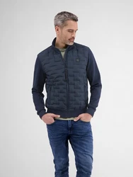 LERROS Herren Sweatjacke mit gesteppter Front Dunkelblau