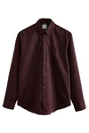 Next Langarmhemd Pflegeleichtes Button-Down-Oxford-Hemd Dunkelrot/Bordeaux/Braun/Rot/Lila