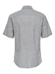 ONLY & SONS Kurzarmhemd ONSCAIDEN SS SOLID LINEN SHIRT Blau (7659)