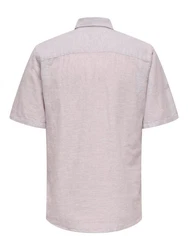 ONLY & SONS Kurzarmhemd ONSCAIDEN SS SOLID LINEN SHIRT pastelllila