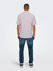 ONLY & SONS Kurzarmhemd ONSCAIDEN SS SOLID LINEN SHIRT pastelllila
