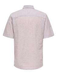 ONLY & SONS Kurzarmhemd ONSCAIDEN SS SOLID LINEN SHIRT pastelllila