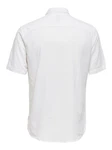 ONLY & SONS Kurzarmhemd ONSCAIDEN SS SOLID LINEN SHIRT Wei (7659)