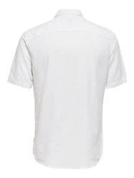 ONLY & SONS Kurzarmhemd ONSCAIDEN SS SOLID LINEN SHIRT Wei (7659)