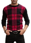 JMIERR Rundhalspullover Herren Basic Winterpullover Bordeaux/Rot/Dunkelrot