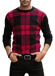 Rundhalspullover Herren Basic Winterpullover Strickpullover Feinstrick Sweaters Casual