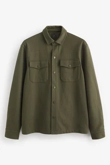 Next Hemdjacke aus Jersey Dunkelgrün/Khaki/Grün
