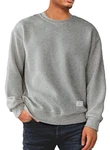 JMIERR Herren Sweatshirt Casual Pullover Rundhalsausschnitt Grau/Hellgrau