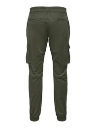 Cargohose Cargo Hose Verjngter Schnitt Elastische Bndchen 7797 in Olive