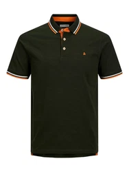 Jack & Jones Poloshirt Fit Polo Shirt JJEPAULOS Sommer Hemd Pique (1-tlg) (3615) Grün (3615)