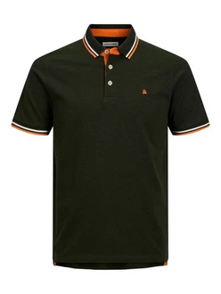 Jack & Jones Poloshirt Fit Polo Shirt JJEPAULOS Sommer Hemd Pique (1-tlg) (3615) Grün (3615)