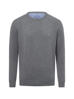 FYNCH-HATTON Pullover Rundhals Casual Fit Grau/Dunkelgrau/Dunkelblau