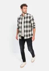 camel active Langarmhemd Button-Down-Kragen Schwarz/Blau/Hellblau/Gelb/Rot/Grün