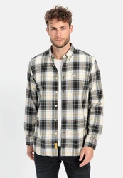 camel active Langarmhemd Button-Down-Kragen Schwarz/Blau/Hellblau/Gelb/Rot/Grün