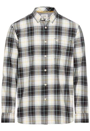 Langarmhemd im Karomuster aus reiner Baumwolle Button-Down