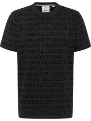 CARLO COLUCCI T-Shirt Di Penta Schwarz/Dunkelblau/Hellblau