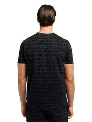 CARLO COLUCCI T-Shirt Di Penta Schwarz/Dunkelblau/Hellblau