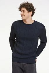 LINDBERGH Rundhalspullover Dunkelblau/Blau