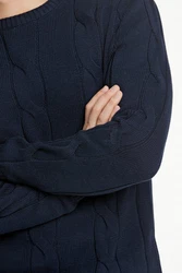 LINDBERGH Rundhalspullover Dunkelblau/Blau