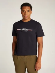 Tommy Hilfiger Rundhalsshirt HILFIGER CHEST STRIPE TEE Dunkelblau/Schwarz/Blau/Braun/Rot