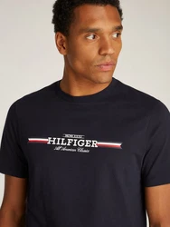 Tommy Hilfiger Rundhalsshirt HILFIGER CHEST STRIPE TEE Dunkelblau/Schwarz/Blau/Braun/Rot