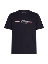 Tommy Hilfiger Rundhalsshirt HILFIGER CHEST STRIPE TEE Dunkelblau/Schwarz/Blau/Braun/Rot