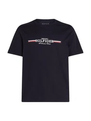 Tommy Hilfiger Rundhalsshirt HILFIGER CHEST STRIPE TEE Dunkelblau/Schwarz/Blau/Braun/Rot