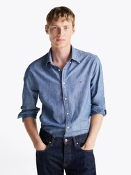 Tommy Hilfiger Langarmhemd CHAMBRAY SOLID RF SHIRT Hemd lila