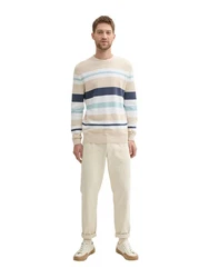 TOM TAILOR Strickpullover Beige/Weiß/Creme/Khaki