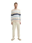 TOM TAILOR Strickpullover Beige/Weiß/Creme/Khaki