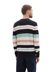 TOM TAILOR Strickpullover Mischfarben/Hellblau/Grün/Rot